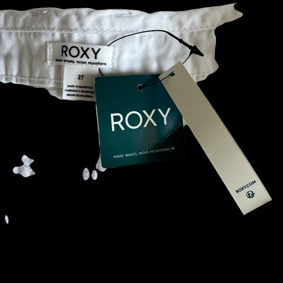 NWT ROXY High Rise White Denim Jean Shorts Women's Button up fly Size 27 - Picture 5 of 16